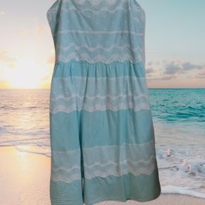 My Michelle Blue Air and Lace Dress